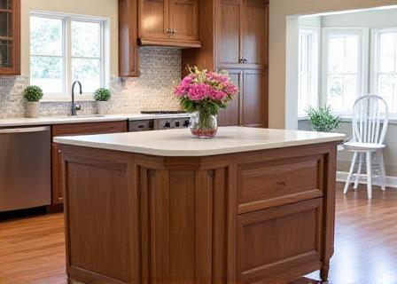 Kitchen island renovation before and after